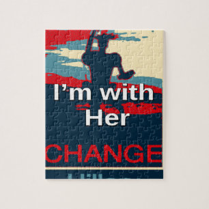 Colourful 2016 I am with her Vote for Hillary USA Jigsaw Puzzle