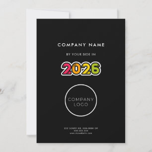 Colourful 2026 calendar corporate business holiday card