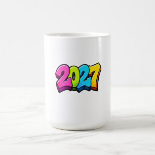 Colourful 2027 numbers coffee mug