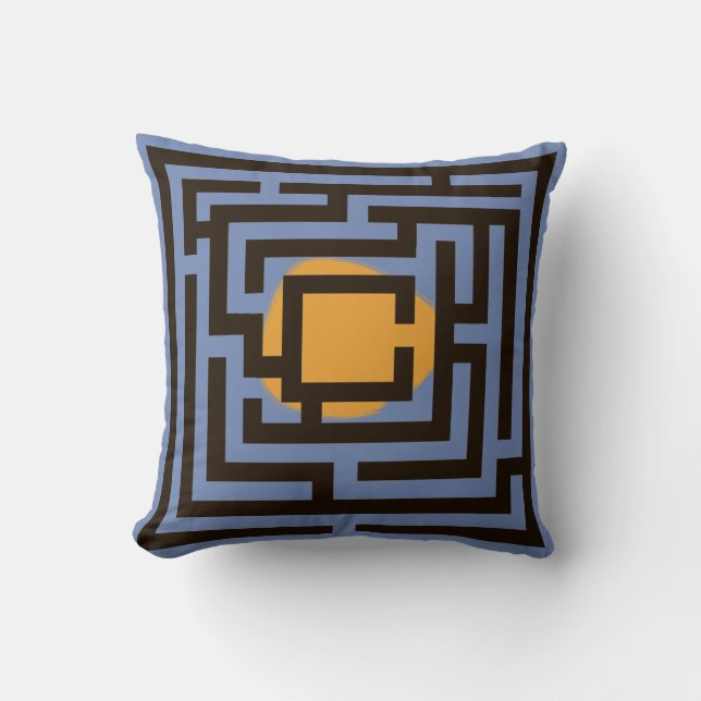 Colourful 2 in 1 Labyrinth Pattern on Custom Colou Cushion (Front)