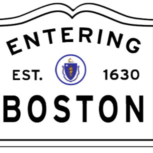 Colourful 2 Sided, Entering Boston MA Cushion