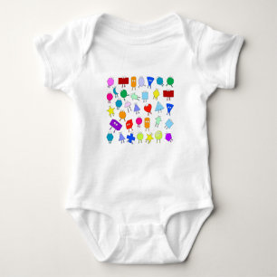 Colourful 2D & 3D Geometric Shapes Pattern Baby Bodysuit