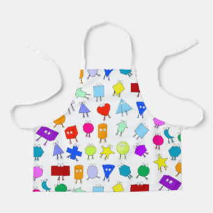 Colourful 2D & 3D Geometric Shapes Pattern for Kid Apron