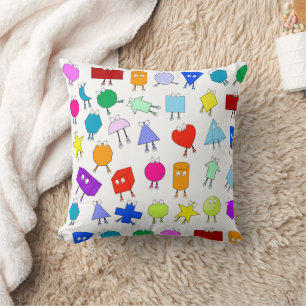 Colourful 2D & 3D Geometric Shapes Pattern for Kid Cushion
