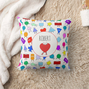 Colourful 2D & 3D Geometric Shapes Pattern for Kid Cushion