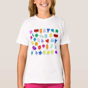 Colourful 2D & 3D Geometric Shapes Pattern T-Shirt