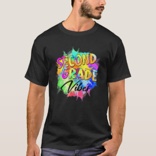 Colourful 2nd Grade Vibes Teacher Student Back To T-Shirt