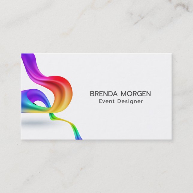 Colourful 3D abstract shape design Business Card (Front)