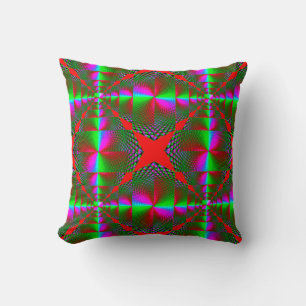 Colourful 3D Digital Art Throw Pillow 16x16 Perf