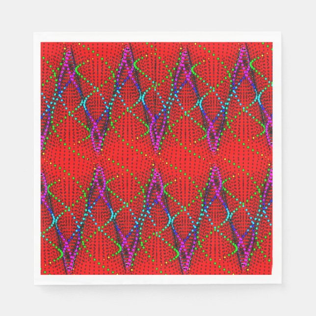 Colourful 3D Digital Design Luncheon Napkins - Per (Front)