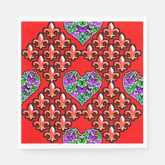 Colourful 3D Digital Design Luncheon Napkins - Per (Front)