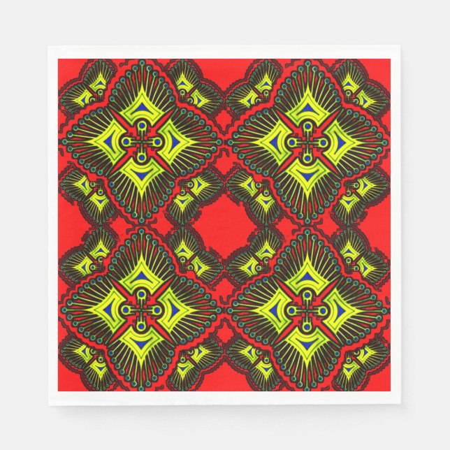 Colourful 3D Digital Design Luncheon Napkins - Per (Front)