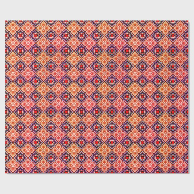 Colourful 3D Digital Design Matte Wrapping Paper – (Flat)