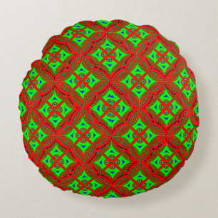 Colourful 3D Digital Design Round Throw Pillow