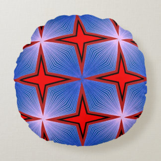 Colourful 3D Digital Design Round Throw Pillow