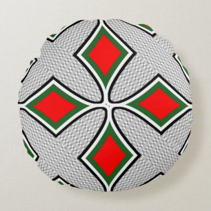 Colourful 3D Digital Design Round Throw Pillow