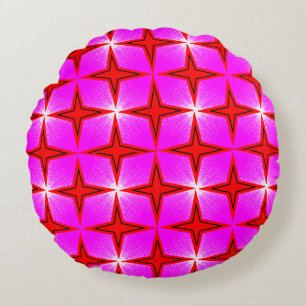 Colourful 3D Digital Design Round Throw Pillow