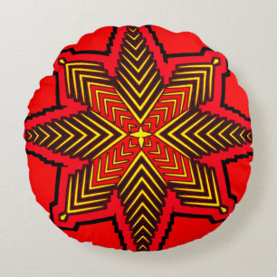 Colourful 3D Digital Design Round Throw Pillow