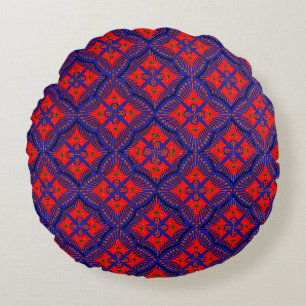 Colourful 3D Digital Design Round Throw Pillow