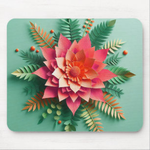 Colourful 3d flowers mouse pad