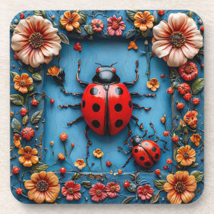 Colourful 3d ladybug coaster