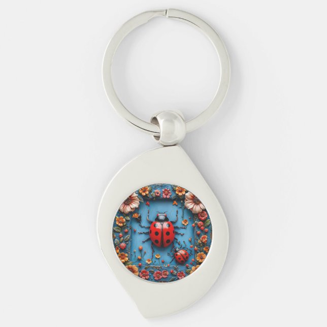 Colourful 3d ladybug key ring (Front)