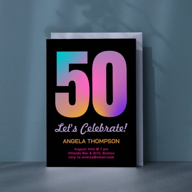 Colourful 50 Years Birthday Invitation (Creator Uploaded)