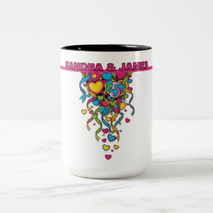 Colourful 5th Anniversary Two-Tone Coffee Mug