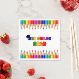 Colourful 5th Grade Graduation Party  Napkin