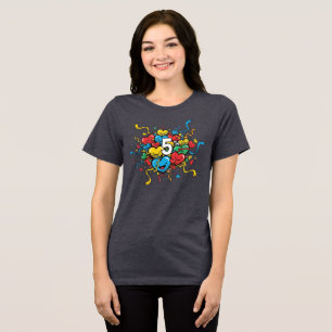 Colourful 5th Year Anniversary Tri-Blend Shirt