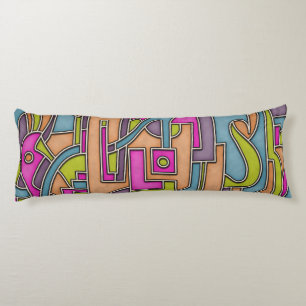 Colourful 60s Mod Geometric Abstract Body Cushion