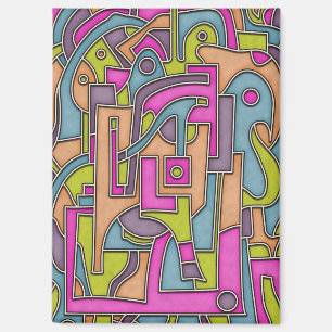 Colourful 60s Mod Geometric Abstract Magnet