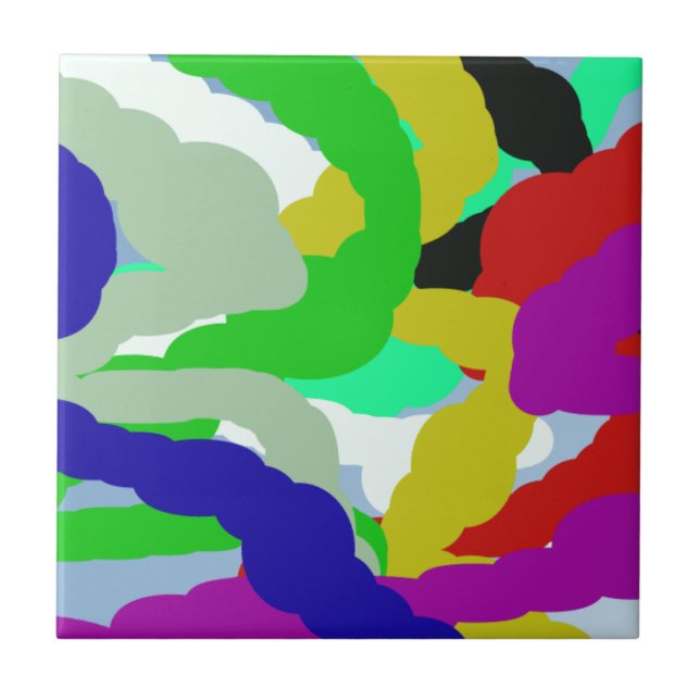 colourful 64329 abstract design ceramic tile (Front)