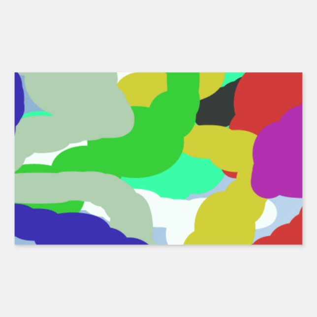 colourful 64329 abstract design rectangular sticker (Front)