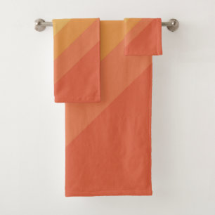 Colourful 70s 80s Retro Striped Stripes Bath Towel Set