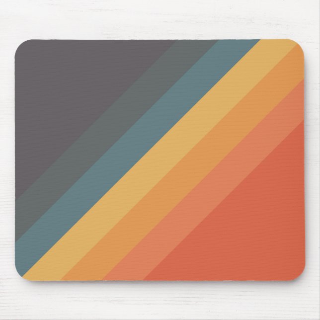Colourful 70s 80s Retro Striped Stripes Mouse Pad (Front)