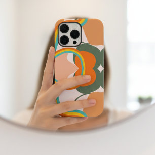 Colourful 70s retro abstract on pink aesthetic Case-Mate iPhone 14 pro max case