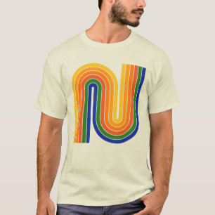 Colourful 70s Retro Style Geometric T-Shirt