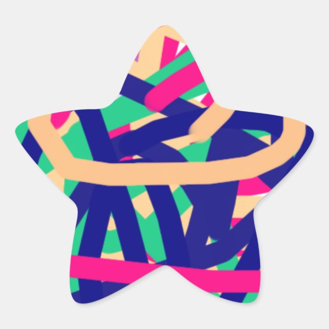 colourful 7647 abstract art star sticker (Front)
