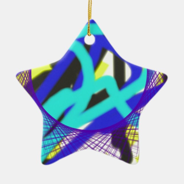 colourful 768 abstract art ceramic ornament (Front)