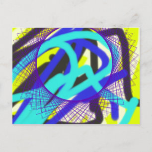 colourful 768 abstract art postcard