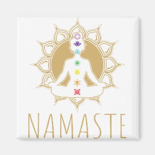 Colourful 7 Chakra Buddha Design - Mandala Lotus O Magnet