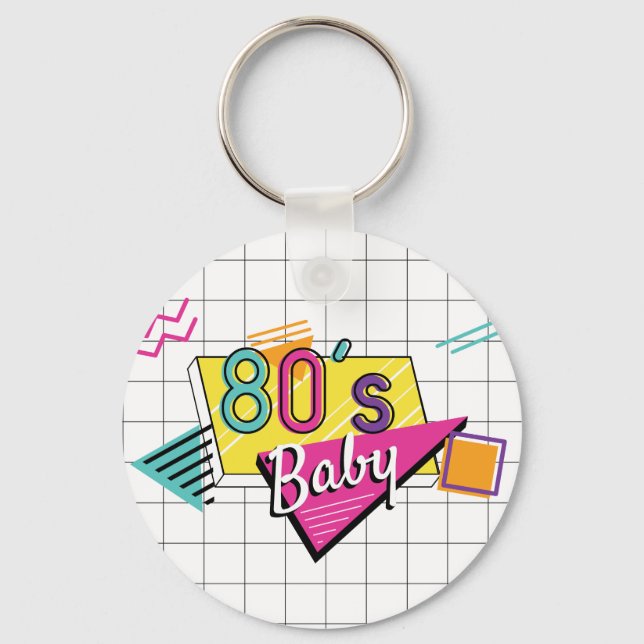 Colourful 80's Baby Keychain (Front)