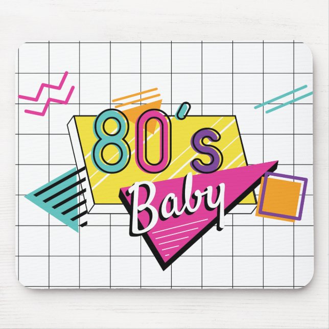 Colourful 80's Baby Mouse Pad (Front)