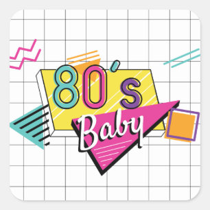Colourful 80's Baby Stickers