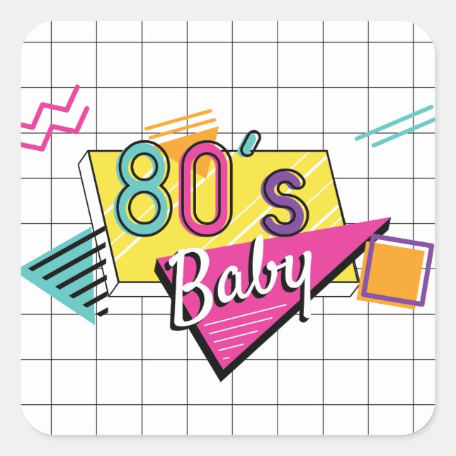 Colourful 80's Baby Stickers (Front)