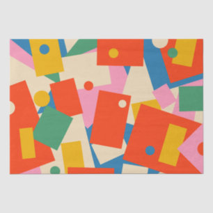 Colourful 80s Geometric Abstract Modern Pattern Tissue Paper