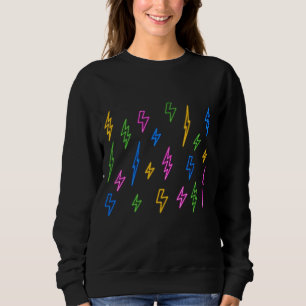 Colourful 80's Neon Lightning Pattern  Sweatshirt