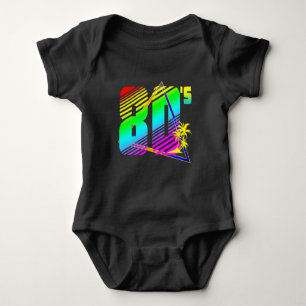 Colourful 80's sunset palm trees baby bodysuit