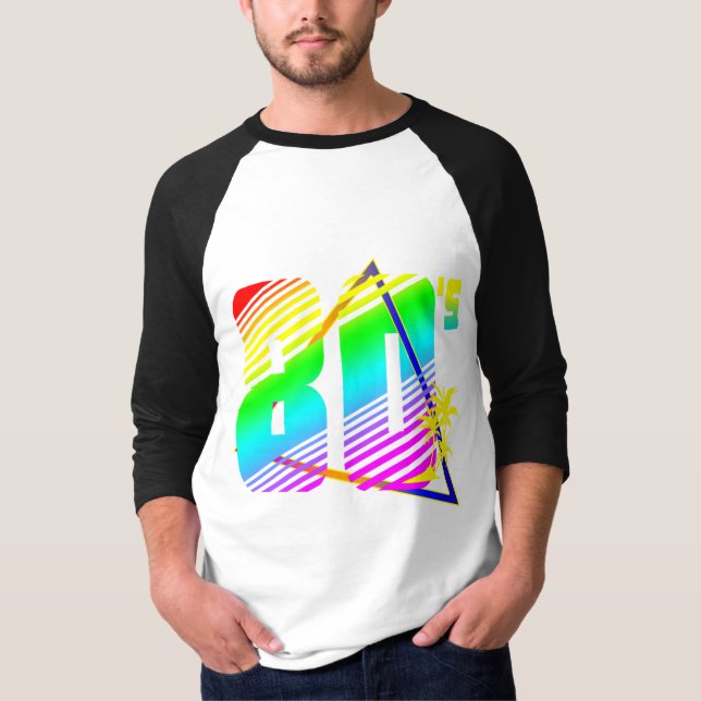 Colourful 80's sunset palm trees T-Shirt (Front)